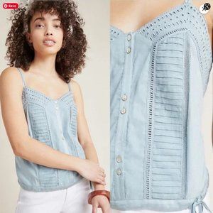 Anthropologie Tiny Natasha Eyelet Buttoned Camisole with Tie Bottom